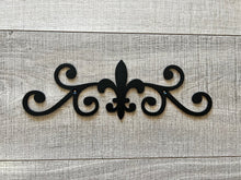 Load image into Gallery viewer, Fleur De Lis Scroll | Metal Scroll | Metal Home Decor | Metal Wall Decor
