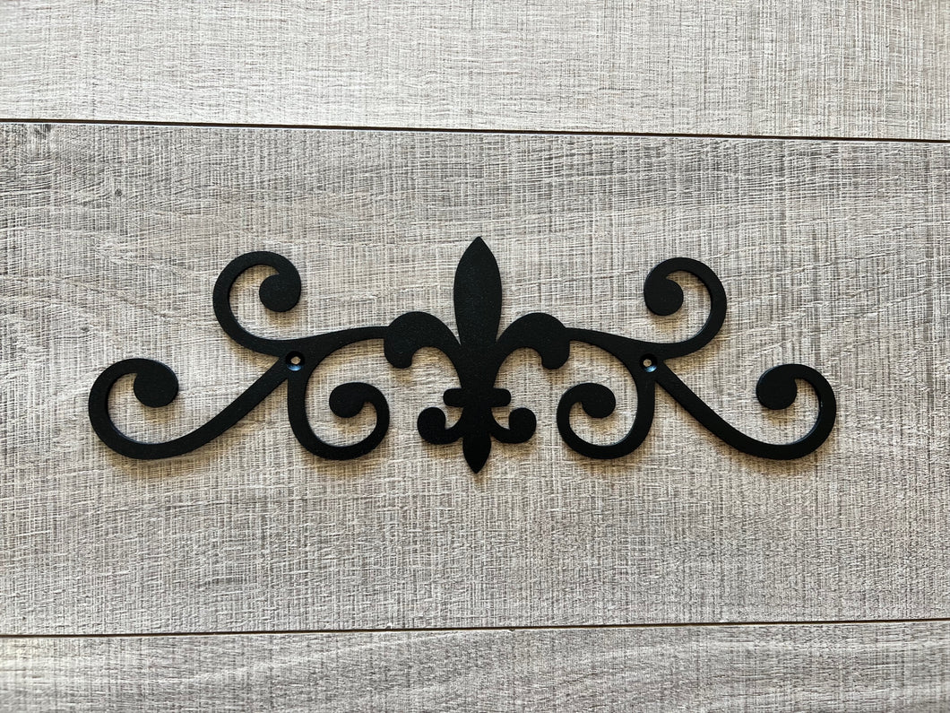 Fleur De Lis Scroll | Metal Scroll | Metal Home Decor | Metal Wall Decor