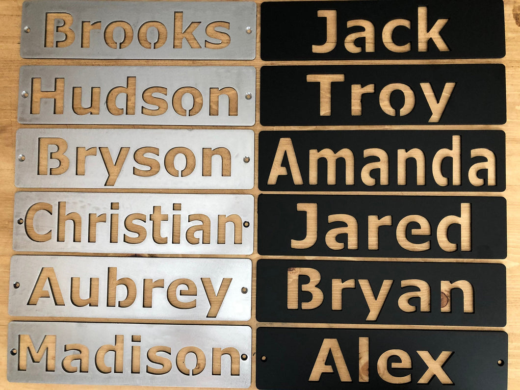 Custom Name Plate - Drop Zone Names - Metal Label - Custom Metal - Personalized Metal