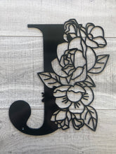 Load image into Gallery viewer, Metal Floral Letter Monogram | Floral Letter | Nursery Monogram | Metal Sign | Wall Decor | Metal Wall Decor
