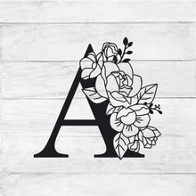 Load image into Gallery viewer, Metal Floral Letter Monogram | Floral Letter | Nursery Monogram | Metal Sign | Wall Decor | Metal Wall Decor
